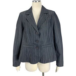NWT Lane Bryant Sz 14 Blazer Jacket Career Gray Pink Stretch $89.95